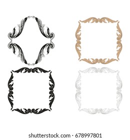 Baroque vector set of vintage elements for design. Decorative design element filigree calligraphy vector. You can use for wedding decoration of greeting card and laser cutting.