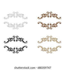 Baroque vector set of vintage elements for design. Decorative design element filigree calligraphy vector. You can use for wedding decoration of greeting card and laser cutting.