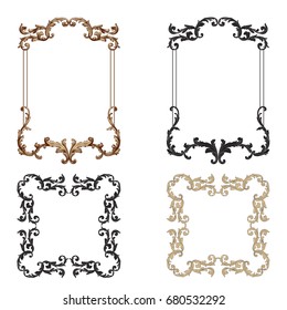 Baroque vector set of vintage elements for design. Decorative design element filigree calligraphy vector. You can use for wedding decoration of greeting card and laser cutting.