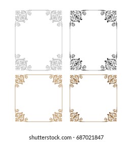 Baroque vector set of vintage elements for design. Decorative design element filigree calligraphy vector. You can use for wedding decoration of greeting card and laser cutting.