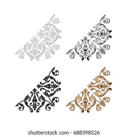 Baroque vector set of vintage elements for design. Decorative design element filigree calligraphy vector. You can use for wedding decoration of greeting card and laser cutting.