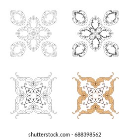 Baroque vector set of vintage elements for design. Decorative design element filigree calligraphy vector. You can use for wedding decoration of greeting card and laser cutting.