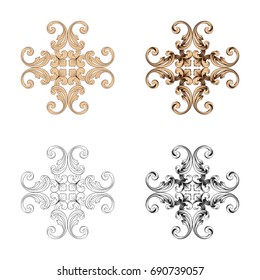 Baroque vector set of vintage elements for design. Decorative design element filigree calligraphy vector. You can use for wedding decoration of greeting card and laser cutting.