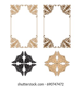 Baroque vector set of vintage elements for design. Decorative design element filigree calligraphy vector. You can use for wedding decoration of greeting card and laser cutting.