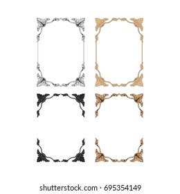 Baroque vector set of vintage elements for design. Decorative design element filigree calligraphy vector. You can use for wedding decoration of greeting card and laser cutting.