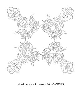 Baroque vector set of vintage elements for design. Decorative design element filigree calligraphy vector. You can use for wedding decoration of greeting card and laser cutting.