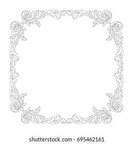 Baroque vector set of vintage elements for design. Decorative design element filigree calligraphy vector. You can use for wedding decoration of greeting card and laser cutting.