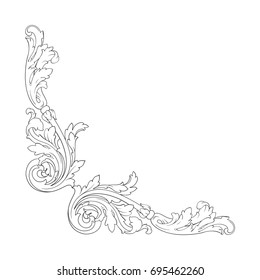 Baroque vector set of vintage elements for design. Decorative design element filigree calligraphy vector. You can use for wedding decoration of greeting card and laser cutting.