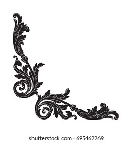 Baroque vector set of vintage elements for design. Decorative design element filigree calligraphy vector. You can use for wedding decoration of greeting card and laser cutting.