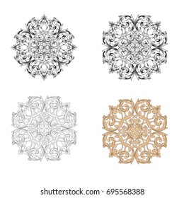 Baroque vector set of vintage elements for design. Decorative design element filigree calligraphy vector. You can use for wedding decoration of greeting card and laser cutting.