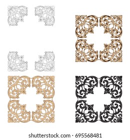 Baroque vector set of vintage elements for design. Decorative design element filigree calligraphy vector. You can use for wedding decoration of greeting card and laser cutting.