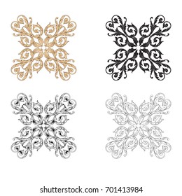 Baroque vector set of vintage elements for design. Decorative design element filigree calligraphy vector. You can use for wedding decoration of greeting card and laser cutting.