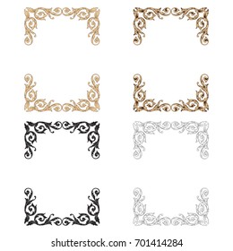 Baroque vector set of vintage elements for design. Decorative design element filigree calligraphy vector. You can use for wedding decoration of greeting card and laser cutting.