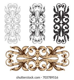 Baroque vector set of vintage elements for design. Decorative design element filigree calligraphy vector. You can use for wedding decoration of greeting card and laser cutting.