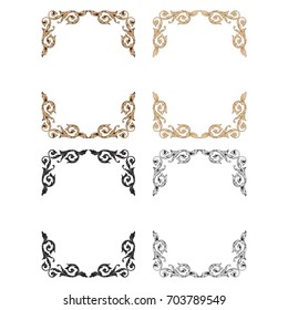 Baroque vector set of vintage elements for design. Decorative design element filigree calligraphy vector. You can use for wedding decoration of greeting card and laser cutting.