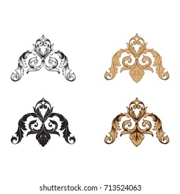 Baroque vector set of vintage elements for design. Decorative design element filigree calligraphy vector. You can use for wedding decoration of greeting card and laser cutting.