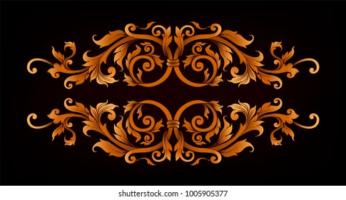 Baroque vector of vintage element for design. Decorative design element filigree calligraphy vector. You can use for wedding decoration of greeting card and laser cutting