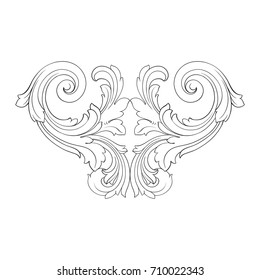 Baroque vector of vintage element for design. Decorative design element filigree calligraphy vector. You can use for wedding decoration of greeting card and laser cutting.