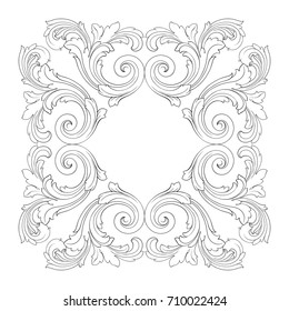 Baroque vector of vintage element for design. Decorative design element filigree calligraphy vector. You can use for wedding decoration of greeting card and laser cutting.