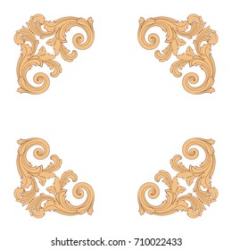 Baroque vector of vintage element for design. Decorative design element filigree calligraphy vector. You can use for wedding decoration of greeting card and laser cutting.