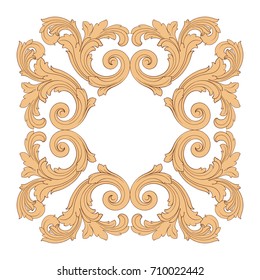 Baroque vector of vintage element for design. Decorative design element filigree calligraphy vector. You can use for wedding decoration of greeting card and laser cutting.