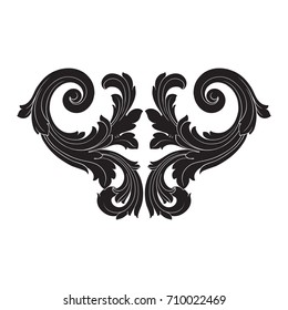 Baroque vector of vintage element for design. Decorative design element filigree calligraphy vector. You can use for wedding decoration of greeting card and laser cutting.