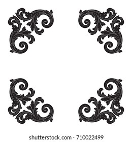 Baroque vector of vintage element for design. Decorative design element filigree calligraphy vector. You can use for wedding decoration of greeting card and laser cutting.