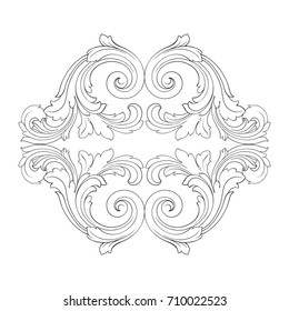 Baroque vector of vintage element for design. Decorative design element filigree calligraphy vector. You can use for wedding decoration of greeting card and laser cutting.