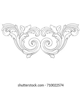 Baroque vector of vintage element for design. Decorative design element filigree calligraphy vector. You can use for wedding decoration of greeting card and laser cutting.