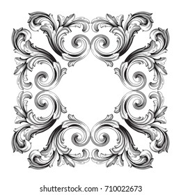 Baroque vector of vintage element for design. Decorative design element filigree calligraphy vector. You can use for wedding decoration of greeting card and laser cutting.
