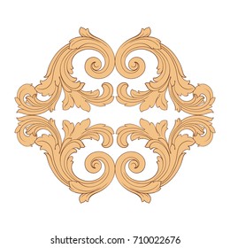 Baroque vector of vintage element for design. Decorative design element filigree calligraphy vector. You can use for wedding decoration of greeting card and laser cutting.