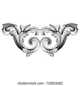 Baroque vector of vintage element for design. Decorative design element filigree calligraphy vector. You can use for wedding decoration of greeting card and laser cutting.