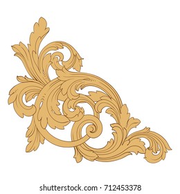 Baroque vector of vintage element for design. Decorative design element filigree calligraphy vector. You can use for wedding decoration of greeting card and laser cutting.