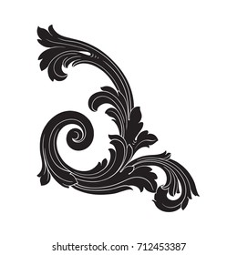 Baroque vector of vintage element for design. Decorative design element filigree calligraphy vector. You can use for wedding decoration of greeting card and laser cutting.