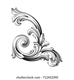 Baroque vector of vintage element for design. Decorative design element filigree calligraphy vector. You can use for wedding decoration of greeting card and laser cutting.