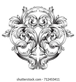 Baroque vector of vintage element for design. Decorative design element filigree calligraphy vector. You can use for wedding decoration of greeting card and laser cutting.