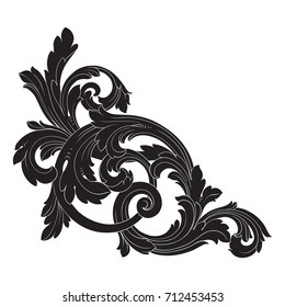 Baroque vector of vintage element for design. Decorative design element filigree calligraphy vector. You can use for wedding decoration of greeting card and laser cutting.