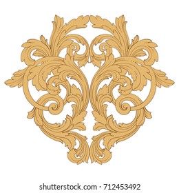 Baroque vector of vintage element for design. Decorative design element filigree calligraphy vector. You can use for wedding decoration of greeting card and laser cutting.