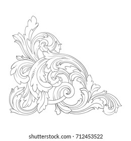 Baroque vector of vintage element for design. Decorative design element filigree calligraphy vector. You can use for wedding decoration of greeting card and laser cutting.