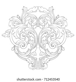 Baroque vector of vintage element for design. Decorative design element filigree calligraphy vector. You can use for wedding decoration of greeting card and laser cutting.