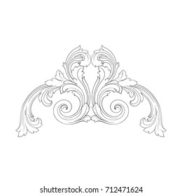 Baroque vector of vintage element for design. Decorative design element filigree calligraphy vector. You can use for wedding decoration of greeting card and laser cutting.