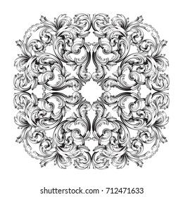 Baroque vector of vintage element for design. Decorative design element filigree calligraphy vector. You can use for wedding decoration of greeting card and laser cutting.