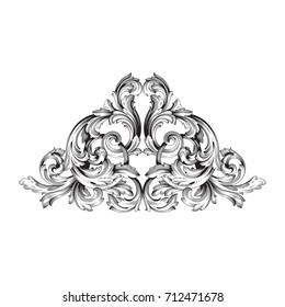 Baroque vector of vintage element for design. Decorative design element filigree calligraphy vector. You can use for wedding decoration of greeting card and laser cutting.