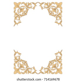Baroque vector of vintage element for design. Decorative design element filigree calligraphy vector. You can use for wedding decoration of greeting card and laser cutting.