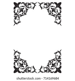 Baroque vector of vintage element for design. Decorative design element filigree calligraphy vector. You can use for wedding decoration of greeting card and laser cutting.