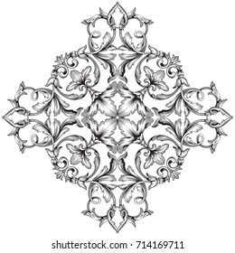 Baroque vector of vintage element for design. Decorative design element filigree calligraphy vector. You can use for wedding decoration of greeting card and laser cutting.