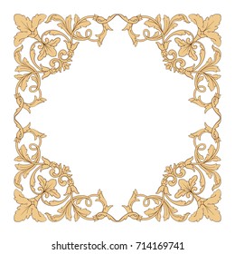 Baroque vector of vintage element for design. Decorative design element filigree calligraphy vector. You can use for wedding decoration of greeting card and laser cutting.