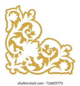 Baroque vector of vintage element for design. Decorative design element filigree calligraphy vector. You can use for wedding decoration of greeting card and laser cutting.