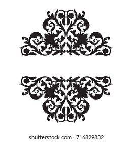 Baroque vector of vintage element for design. Decorative design element filigree calligraphy vector. You can use for wedding decoration of greeting card and laser cutting.