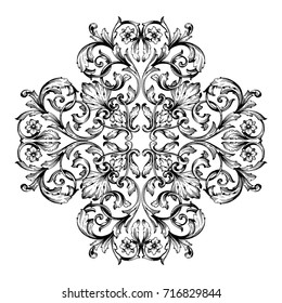 Baroque vector of vintage element for design. Decorative design element filigree calligraphy vector. You can use for wedding decoration of greeting card and laser cutting.
